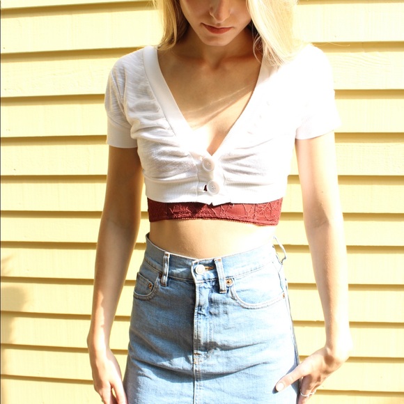 White Cropped Cardigan - Picture 2 of 4